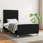 Okvir za krevet s uzglavljem crni 80x200 cm od tkanine